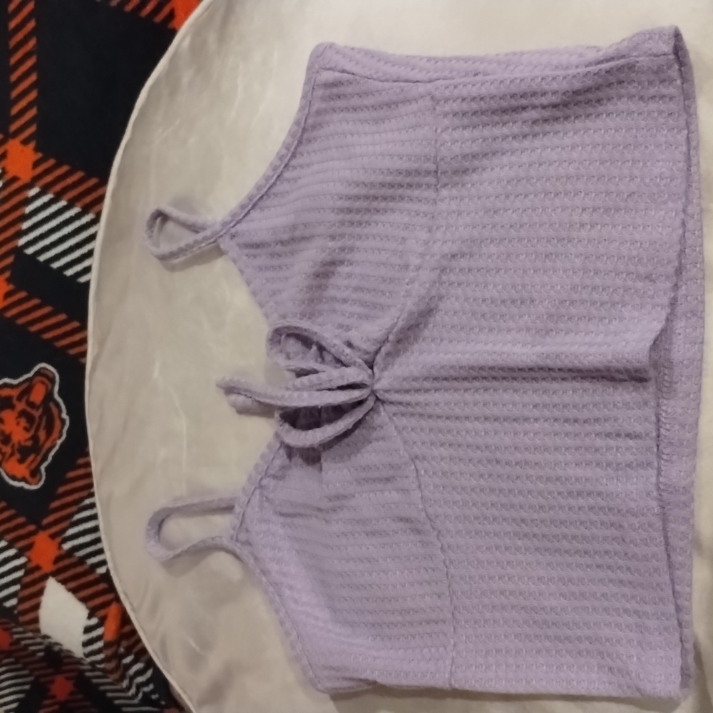 Purple textured crop top